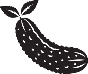 Cucumber silhouette vector art illustration. Cucumber vector icon. 