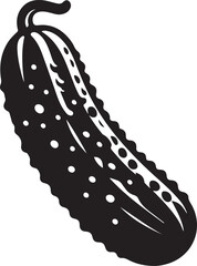 Cucumber silhouette vector art illustration. Cucumber vector icon. 