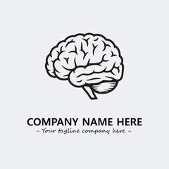 Brain illustration black and white for logo company vector image
