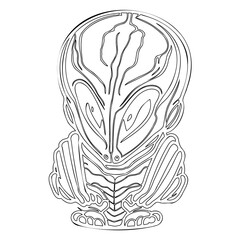 Abstract Maori Hei-Tiki Symbol Stylized Drawing