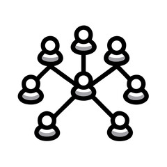 Network Node Forming Human Shape Icon Design
