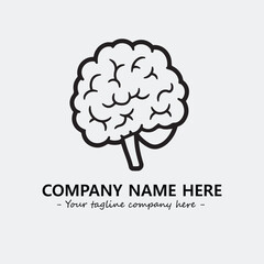 Brain illustration black and white for logo company vector image
