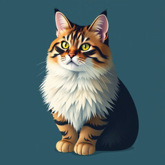 Fototapeta premium illustrate cats with textures such as brush strokes, paint splashes, or subtle gradation effects to create visual depth