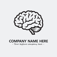 Brain illustration black and white for logo company vector image
