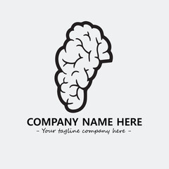 Brain illustration black and white for logo company vector image
