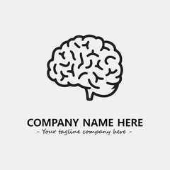 Brain illustration black and white for logo company vector image
