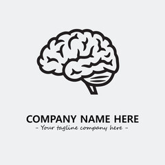 Brain illustration black and white for logo company vector image
