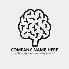 Brain illustration black and white for logo company vector image
