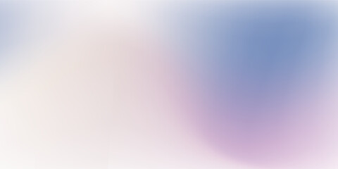 Pastel winter gradient background. Minimalist winter landscape. Sky. Puffy clouds. Soft pastel colors. Vector background. Light blue, purple and white modern