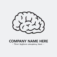 Brain illustration black and white for logo company vector image
