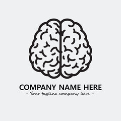 Brain illustration black and white for logo company vector image
