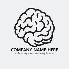 Brain illustration black and white for logo company vector image
