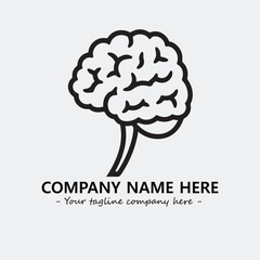 Brain illustration black and white for logo company vector image
