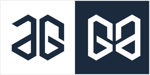 Alphabet letter icon logo AG or GA