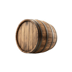 Fototapeta premium Rustic Wooden Barrel on Transparent Background - 3D Render