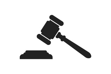 Judge's gavel vector icon illustration