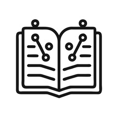 Open Book with Circuit Lines Icon Design