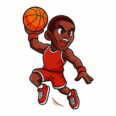 Cartoon character of basketball player.