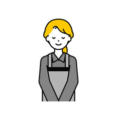 上半身のポーズ_シンプルな飲食店の店員の女性18