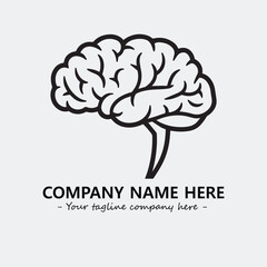 Brain illustration black and white for logo company vector image
