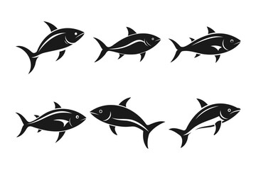 Obraz premium Tuna Fish Silhouette Vector Graphics
