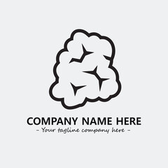 Brain illustration black and white for logo company vector image
