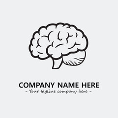Brain illustration black and white for logo company vector image
