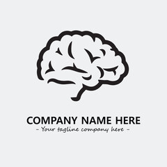 Brain illustration black and white for logo company vector image
