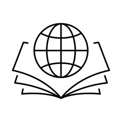 Global Education Line Icon. Education, E-Learning, School, College, Study, Knowledge Icons Editable Stroke Vector Illustration