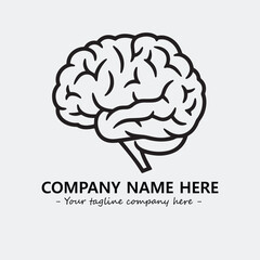 Brain illustration black and white for logo company vector image
