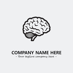 Brain illustration black and white for logo company vector image

