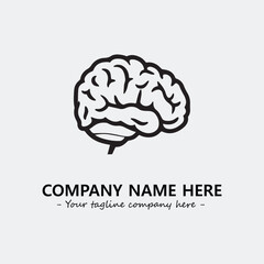 Brain illustration black and white for logo company vector image
