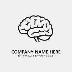 Brain illustration black and white for logo company vector image
