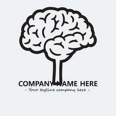 Brain illustration black and white for logo company vector image
