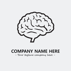 Brain illustration black and white for logo company vector image
