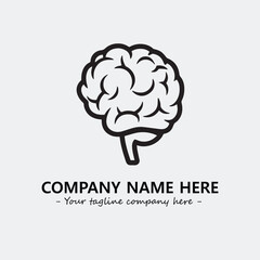Brain illustration black and white for logo company vector image
