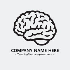 Brain illustration black and white for logo company vector image
