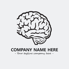 Brain illustration black and white for logo company vector image
