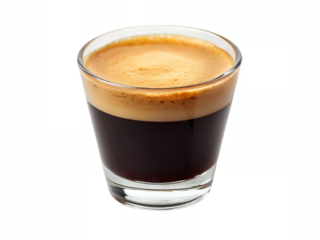 Espresso Shot in Glass, Single Espresso Coffee, Coffee Espresso Drink.