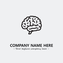 Brain illustration black and white for logo company vector image
