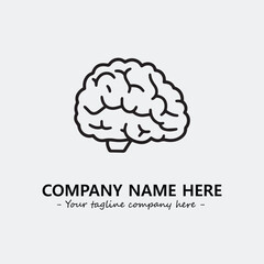 Brain illustration black and white for logo company vector image
