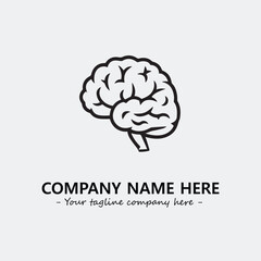 Brain illustration black and white for logo company vector image
