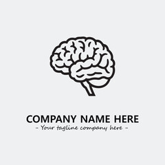 Brain illustration black and white for logo company vector image
