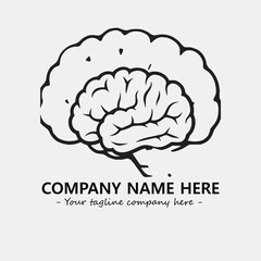 Brain illustration black and white for logo company vector image
