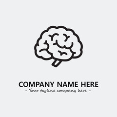 Brain illustration black and white for logo company vector image
