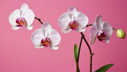 Obraz premium Close-up of orchid against white background 1