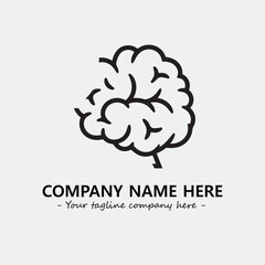 Brain illustration black and white for logo company vector image
