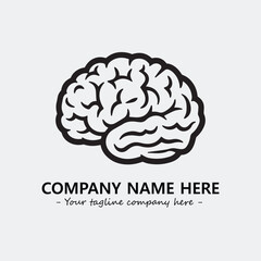 Brain illustration black and white for logo company vector image
