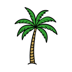single palm tree icon, single palm tree vector illustration-simple illustration of single palm tree, perfect for single palm tree logos and icons