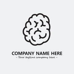 Brain illustration black and white for logo company vector image
